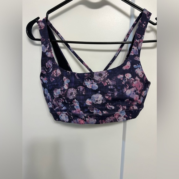 🍁Athleta Purple Floral Sports Bra - Picture 2 of 5